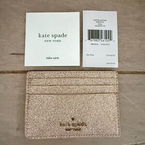 Kate Spade Rose Gold Glitter Card Holder